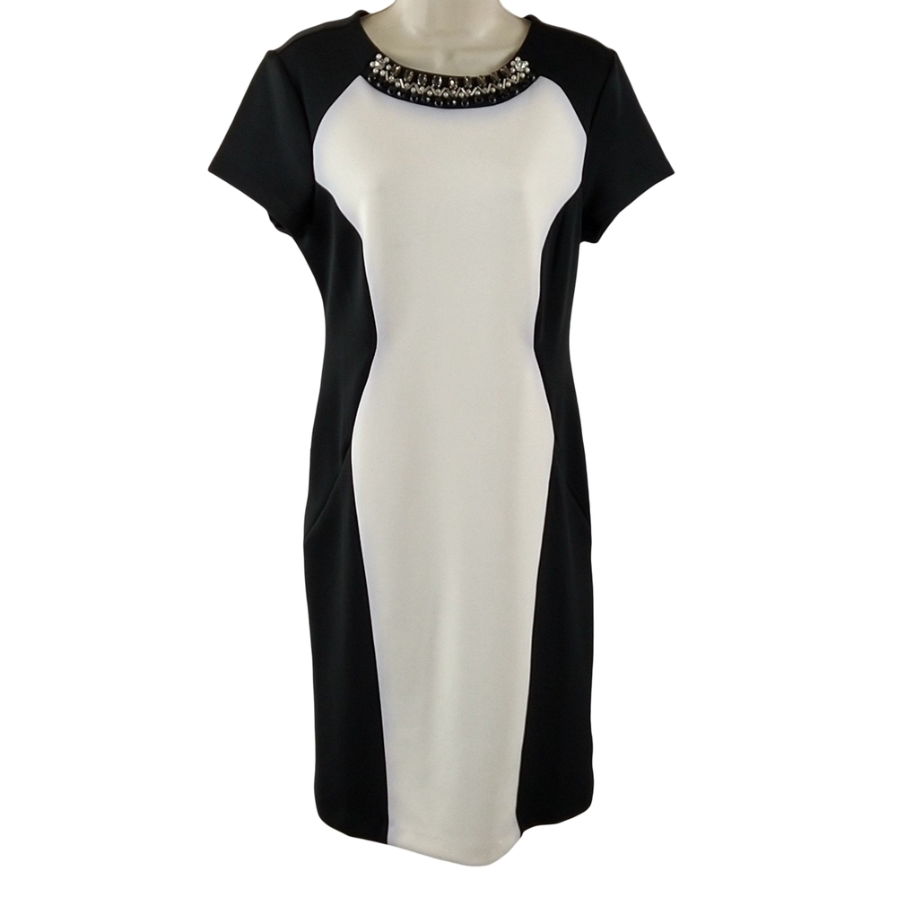 Trulli Black and White Midi Dress